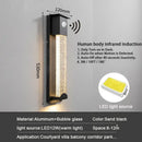Modern black crystal wall light with pir motion sensor for outdoor