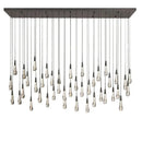 Modern black crystal water-drop chandelier light fixture stairwell