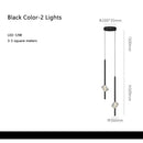 Modern black cube crystal pendant lamps for living room