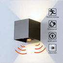 Modern black cube motion sensor led wall lamp outdoor sconce