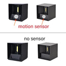 Modern black cube motion sensor led wall lamp outdoor sconce