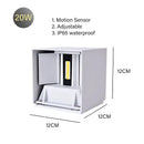 Modern black cube motion sensor led wall lamp outdoor sconce
