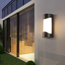 Modern black curved outdoor wall sconce – patio led light