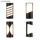 Modern black curved outdoor wall sconce – patio led light