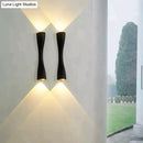 Modern black curved wall sconce outdoor waterproof porch light