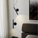 Modern black cylindrical led pendant lamps for dining room
