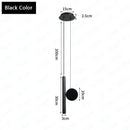 Modern black cylindrical led pendant lamps for dining room