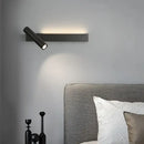 Modern black cylindrical wall light bedroom reading lamp