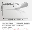 Modern black & dark brown ceiling fan with remote control bedroom