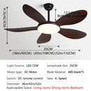 Modern black dc ceiling fan light with wood blades for bedroom