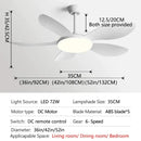 Modern black dc ceiling fan light with wood blades for bedroom