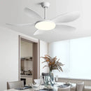 Modern black dc ceiling fan light with wood blades for bedroom