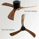 Modern black dc motor ceiling fan with remote control dining room