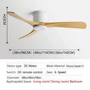 Modern black dc motor ceiling fan with remote control dining room