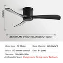 Modern black dc motor ceiling fan with remote control dining room