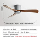 Modern black dc motor ceiling fan with remote control dining room