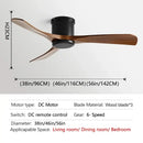 Modern black dc motor ceiling fan with remote control dining room