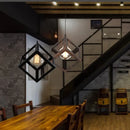 Black Geometric LED Cube Kitchen Pendant