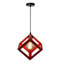 Black Geometric LED Cube Kitchen Pendant