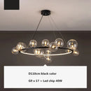 Modern black decorbites glass ball g9 led chandelier dining room