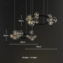 Modern black decorbites glass ball g9 led chandelier dining room