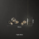 Modern black decorbites glass ball g9 led chandelier dining room