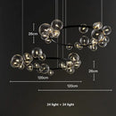 Modern black decorbites glass ball g9 led chandelier dining room