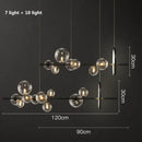 Modern black decorbites glass ball g9 led chandelier dining room