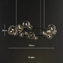 Modern black decorbites glass ball g9 led chandelier dining room