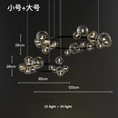Modern black decorbites glass ball g9 led chandelier dining room