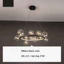 Modern black decorbites glass ball g9 led chandelier dining room