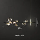 Modern black decorbites glass ball g9 led chandelier dining room