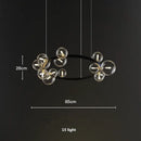 Modern black decorbites glass ball g9 led chandelier dining room