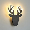 Modern black deer head wall sconce light living room neon antlers