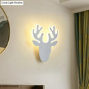 Modern black deer head wall sconce light living room neon antlers