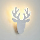 Modern black deer head wall sconce light living room neon antlers