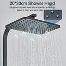 Modern black digital shower system with rainfall head and bidet – bathroom