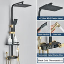 Modern black digital shower system with rainfall head and bidet – bathroom