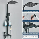Modern black digital shower system with rainfall head and bidet – bathroom