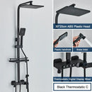 Modern black digital shower system with rainfall head and bidet – bathroom