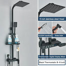 Modern black digital shower system with rainfall head and bidet – bathroom