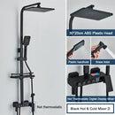 Modern black digital shower system with rainfall head and bidet – bathroom