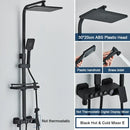 Modern black digital shower system with rainfall head and bidet – bathroom