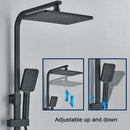 Modern black digital shower system with rainfall head and bidet – bathroom