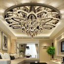Modern black dimmable led crystal chandelier dining room light