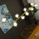 Modern black double glass lampshade chandelier for dining room