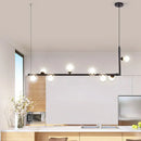 Modern black double glass lampshade chandelier for dining room
