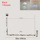 Modern black double glass lampshade chandelier for dining room