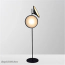 Modern black double horn radar floor lamp with living room spotlight