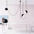 Modern black drum led pendant kitchen ceiling light